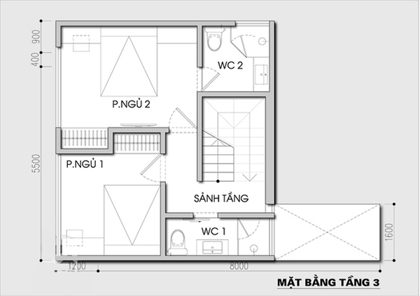 KTS tư vấn xây nhà tầng trên mảnh đất méo và đuôi chuột - Ảnh 4.