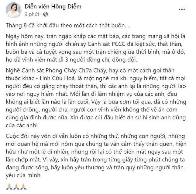 Nghẹn lòng trước chia sẻ của diễn viên “Lửa ấm” về chiến sĩ cảnh sát hy sinh khi chữa cháy - Ảnh 5.