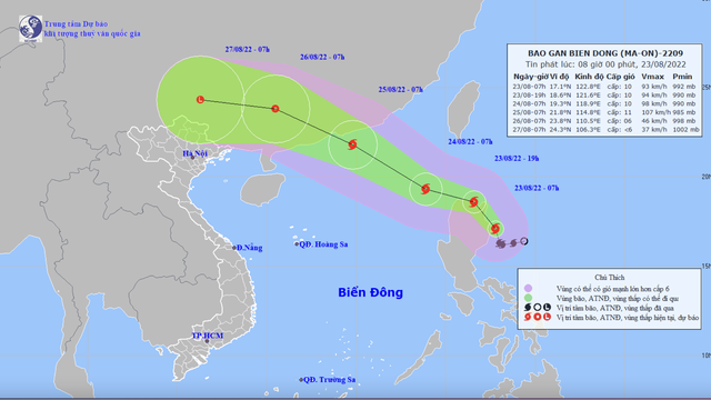 Bão Ma-on dự báo di chuyển nhanh và mạnh hơn khi áp sát Biển Đông, miền Bắc nắng nóng gay gắt - Ảnh 1.