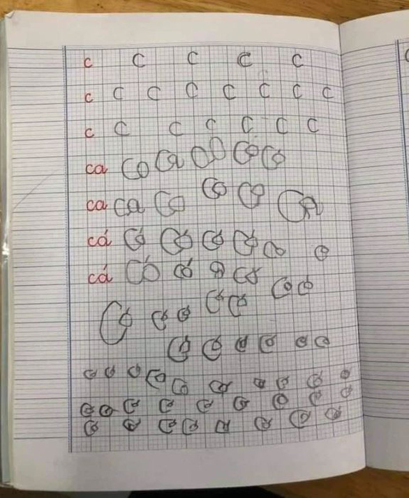 Nhức c&aacute;i đầu với m&agrave;n khoe chữ của con chuẩn bị v&agrave;o lớp 1 - Ảnh 4.