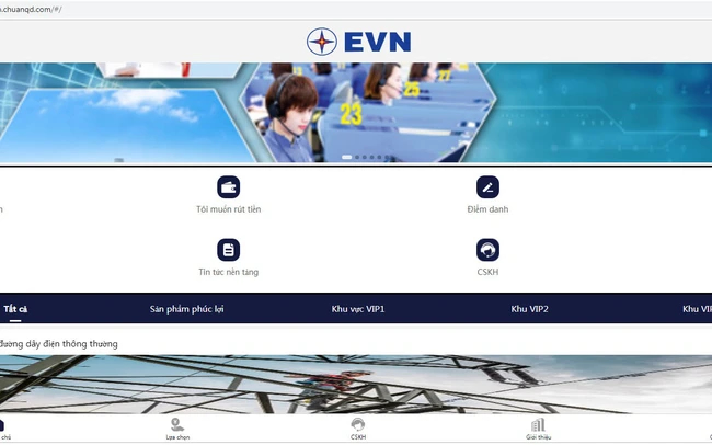 Xuất hiện trang web giả mạo thương hiệu EVN - Ảnh 1.