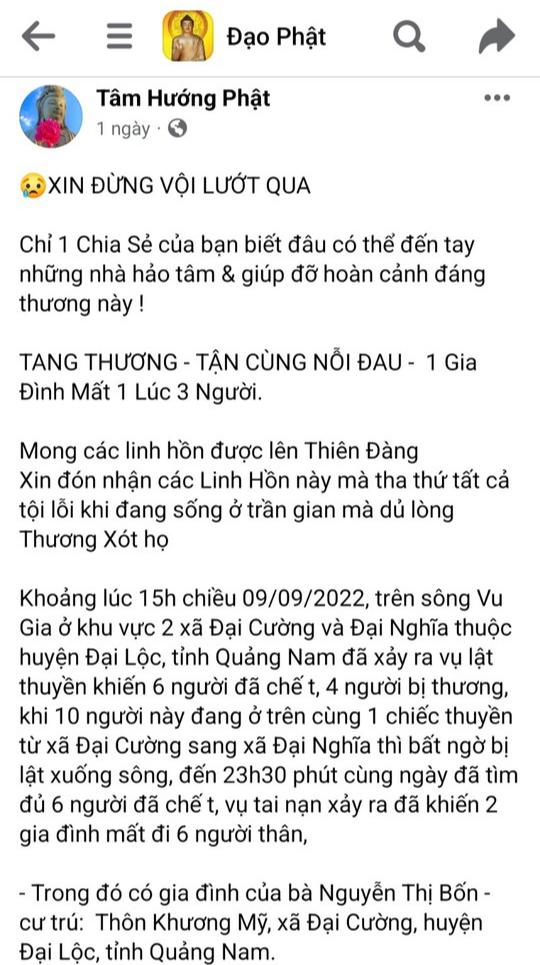 Lấy ảnh 3 người trong 1 nhà ở Quảng Nam chết 2 năm trước để kêu gọi hỗ trợ - Ảnh 1.