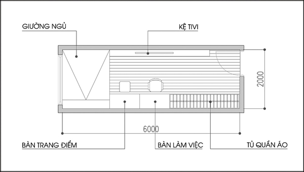 Tư vấn 2 cách bố trí nội thất cho phòng ngủ nhỏ 12m² - Ảnh 2.