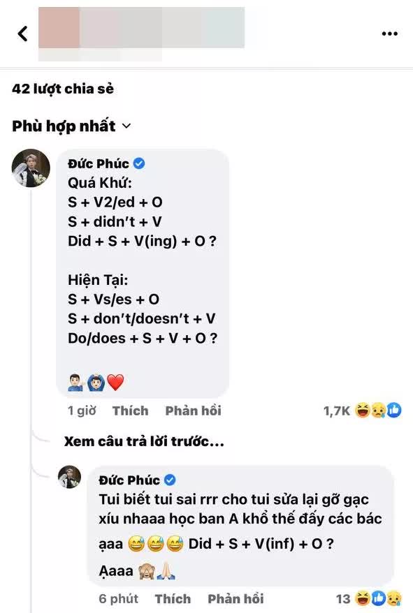 Đức Phúc quảng bá MV ballad mới bằng cách chia sẻ công thức học tiếng Anh nhưng... - Ảnh 4.