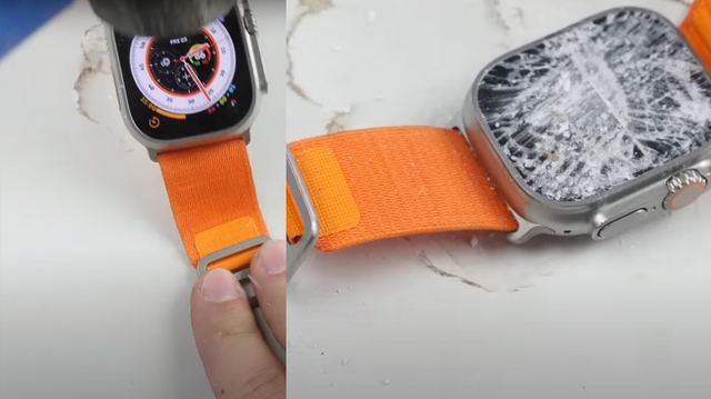 YouTuber dùng búa thử độ bền Apple Watch Ultra: mặt bàn hỏng trước cả đồng hồ - Ảnh 2.