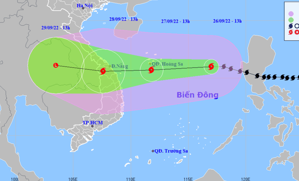 Bão số 4 đang mạnh lên, giật cấp 17 tiến nhanh 20-25 km/giờ vào đất liền - Ảnh 1.