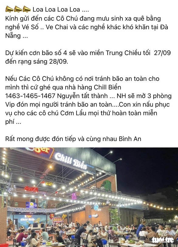 Nhiều người Đà Nẵng nhường nhà của mình cho người dân đến trú bão - Ảnh 5.