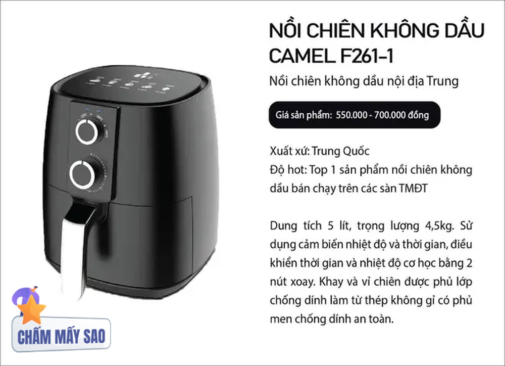  3 nồi chiên không dầu nội địa Trung Quốc: Giá chỉ trên dưới 1 triệu, hiệu quả thế nào? - Ảnh 2.