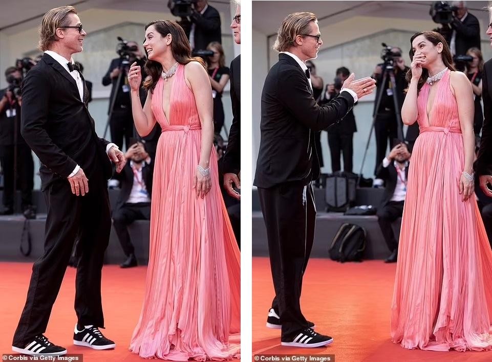 Bond Girl gốc Cuba mặc mốt không nội y, cười đùa với Brad Pitt trên thảm đỏ LHP Venice - Ảnh 7.