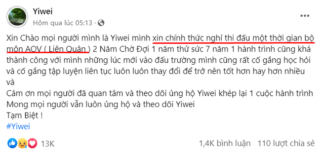 Điểm chung đáng chú ý trong thông báo giải nghệ của các tuyển thủ Liên Quân - Ảnh 2.