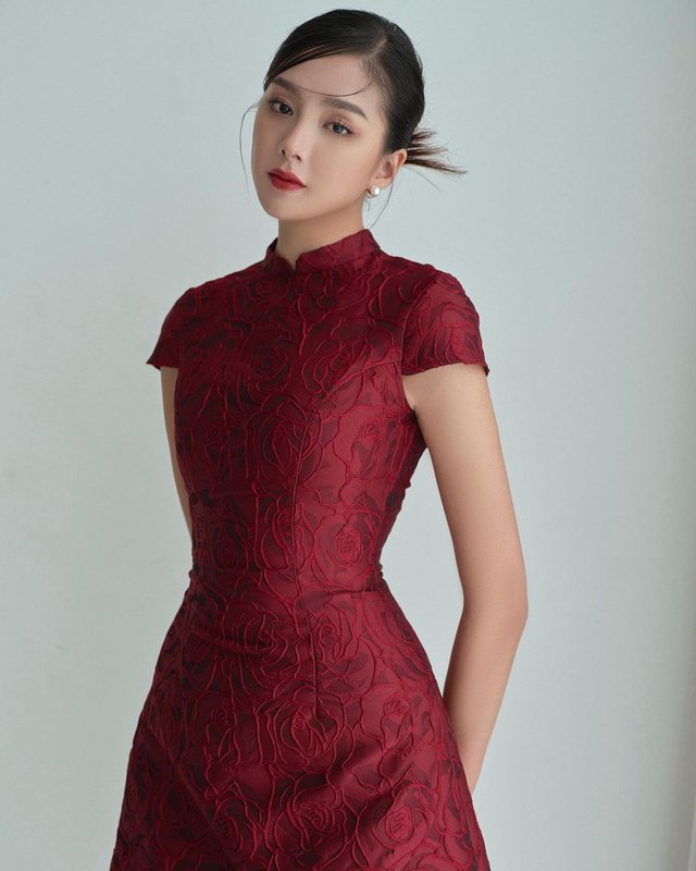 Váy Babydoll kẻ caro đỏ cổ sen 🦋 Đầm Nữ Tay Bồng Dáng xòe thích hợp mặc tết  | Lazada.vn