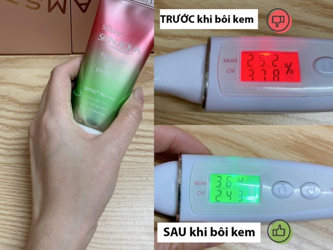 Review tuýp kem chống nắng của Nhật, giá hơn 100k: Lên da ẩm mượt, trắng mướt - Ảnh 2.