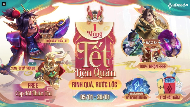 Liên Quân Mobile: Game thủ nhận miễn phí 3 skin trong chuỗi sự kiện Tết Nguyên đán 2023 - Ảnh 1.