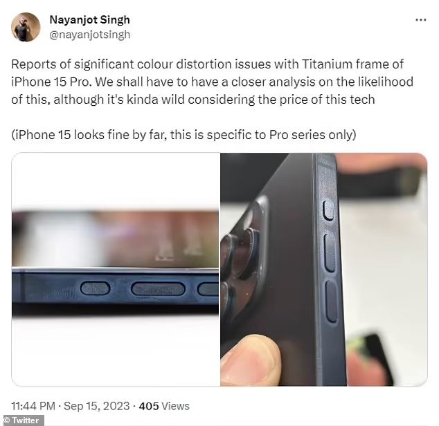 Mới ra mắt 1 tháng nhưng khung titan trên iPhone 15 Pro đã bị đổi màu, chính Apple cũng lên tiếng xác nhận - Ảnh 2.