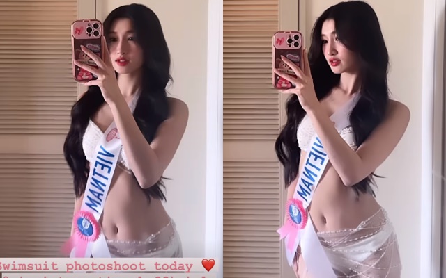 Cực n&oacute;ng h&igrave;nh ảnh Phương Nhi v&agrave; Ho&agrave;ng Phương diện bikini ở hai cuộc thi quốc tế: Thần th&aacute;i ho&agrave;n to&agrave;n đối lập - Ảnh 5.