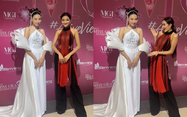 Thảm đỏ đêm thi Trang phục dân tộc Miss Grand International: Thùy Tiên kiều diễm chiếm spotlight khi đọ sắc Á hậu Miss Grand International 2022 - Ảnh 3.