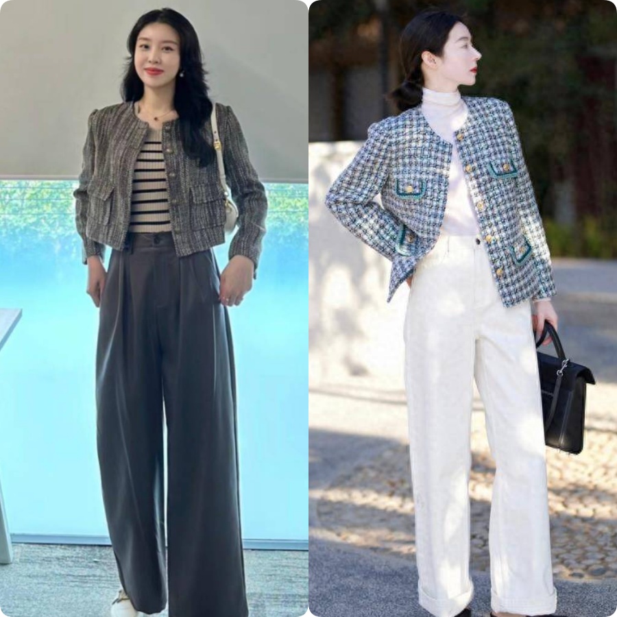 Áo khoác vải tweed và quần âu: Cứ chuyển mùa là phủ sóng style nàng công sở ngoài 30 - Ảnh 2.