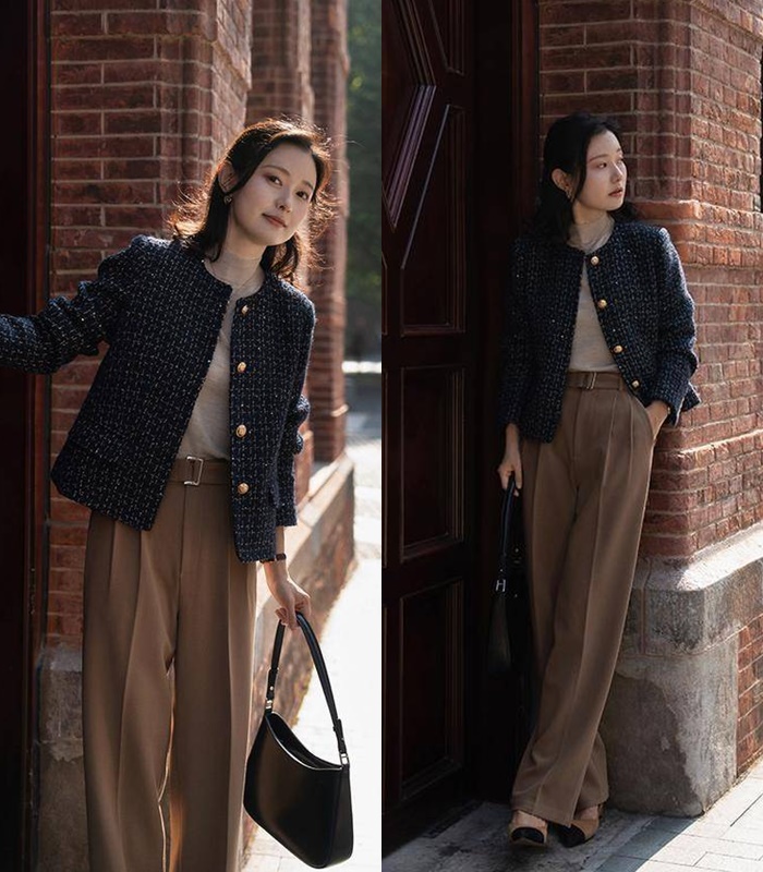 Áo khoác vải tweed và quần âu: Cứ chuyển mùa là phủ sóng style nàng công sở ngoài 30 - Ảnh 13.