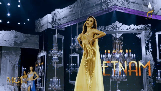 Lê Hoàng Phương bùng nổ nhan sắc nữ hoàng trên sân khấu bán kết Miss Grand International 2023 - Ảnh 3.