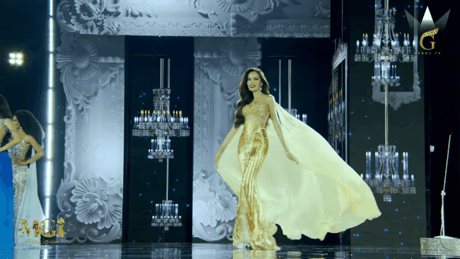 Lê Hoàng Phương bùng nổ nhan sắc nữ hoàng trên sân khấu bán kết Miss Grand International 2023 - Ảnh 2.