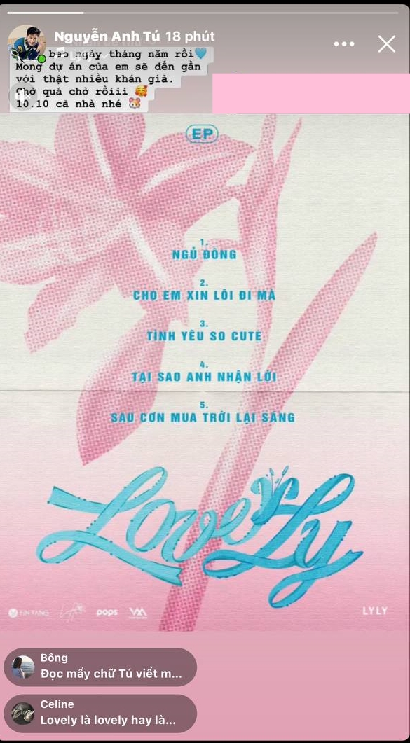Anh T&uacute; nhiệt t&igrave;nh ủng hộ E.P mới của LyLy, x&oacute;a tan tin đồn rạn nứt! - Ảnh 1.
