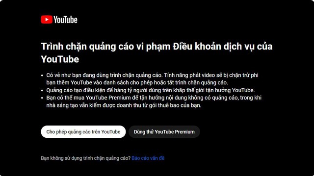 YouTube trấn áp trình chặn quảng cáo, người dùng muốn xem video không quảng cáo phải mua gói Premium - Ảnh 1.