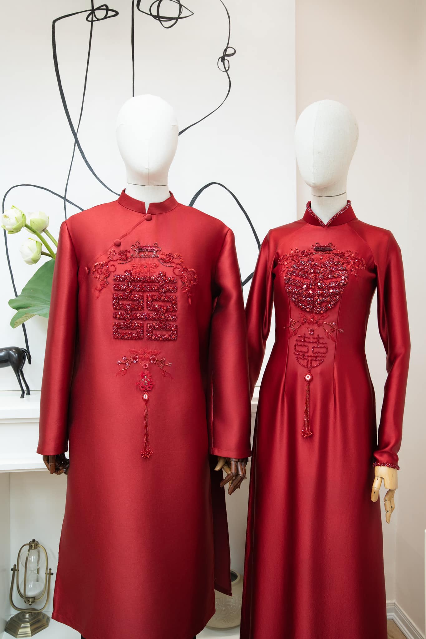 Áo dài cưới của Đoàn Văn Hậu - Doãn Hải My: Lấy tên Song Hỷ Đăng Khoa, mang ý nghĩa đặc biệt - Ảnh 2.