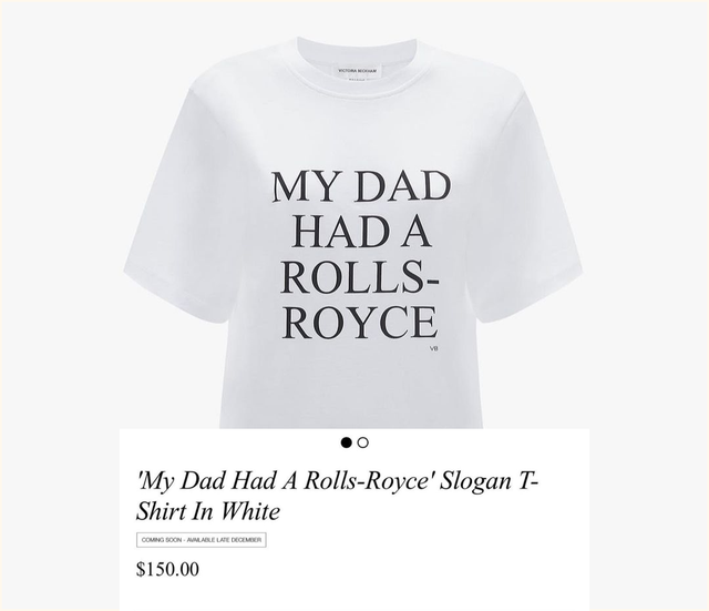 “Cao thủ không bằng tranh thủ”: Victoria Beckham bán tshirt Bố tôi có một chiếc Rolls-Royce sau khoảnh khắc viral trong phim của chồng - Ảnh 4.