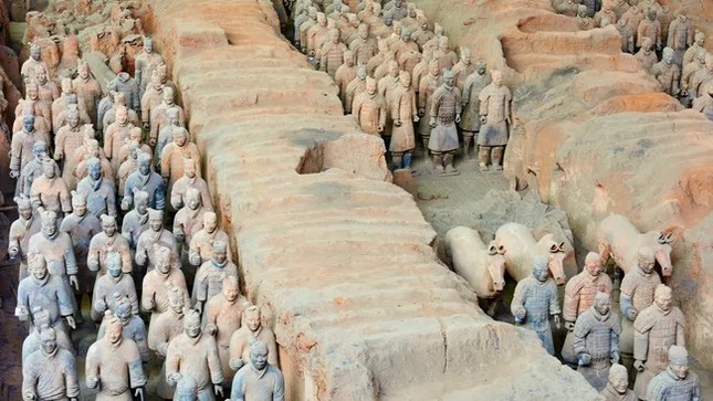 Dấu tích của cỗ xe cừu 2.000 năm tuổi được phát hiện gần 'đội quân đất nung' của hoàng đế Tần Thủy Hoàng