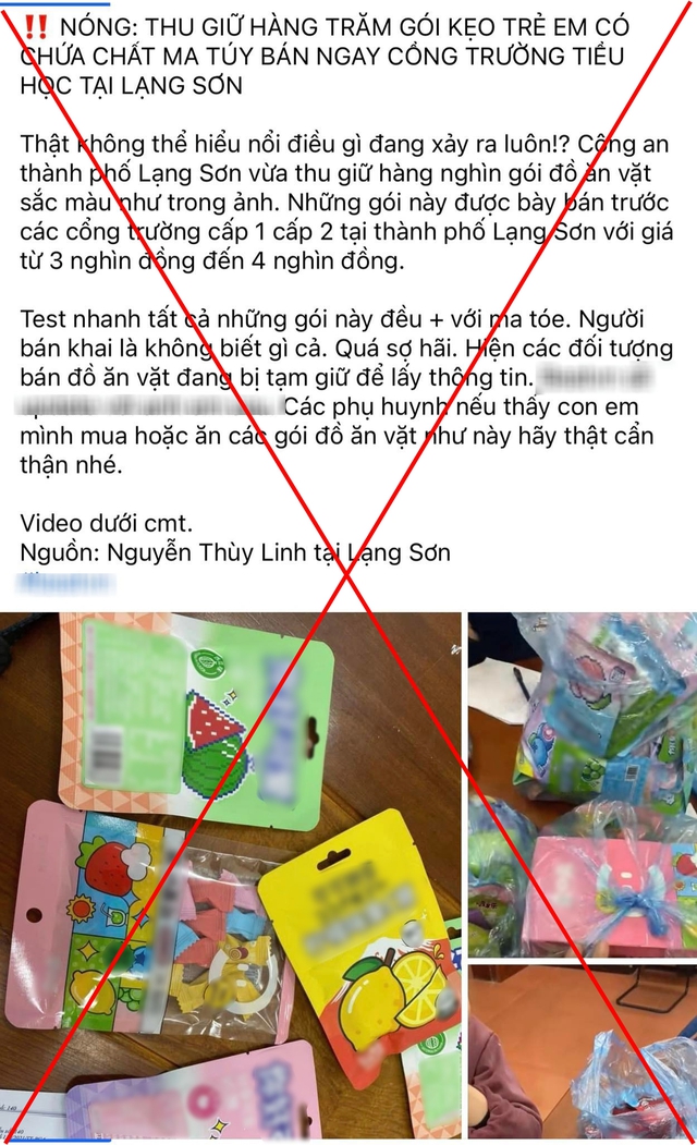 Sự thật thông tin kẹo chứa ma túy bán tại cổng trường học ở Lạng Sơn - Ảnh 1.
