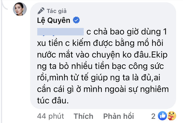 Chị đẹp Lệ Quy&ecirc;n đ&aacute;p trả cực gắt giữa nghi vấn được ưu &aacute;i, mua cả chương tr&igrave;nh - Ảnh 3.