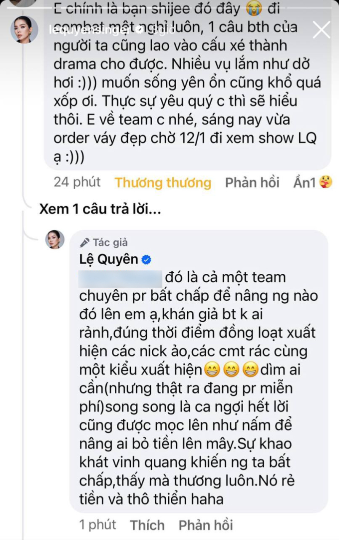 Lệ Quy&ecirc;n đăng loạt story &aacute;m chỉ ai đ&oacute; mua b&agrave;i hạ bệ m&igrave;nh nhưng lại viết sai ch&iacute;nh tả? - Ảnh 4.