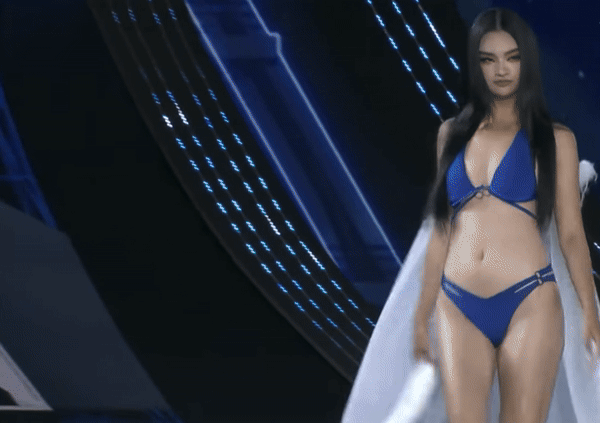 Thí sinh Hoa hậu Hoàn vũ Việt Nam té sõng soài khi diễn bikini, chi tiết trên sân khấu gây tranh cãi - Ảnh 3.