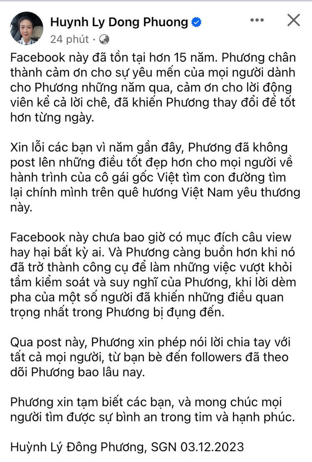 Nữ cơ trưởng Huỳnh Lý Đông Phương tuyên bố chia tay mọi người, hé lộ chi tiết bất ổn khiến fan lo lắng - Ảnh 4.