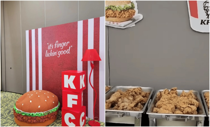 Làm đám cưới ngập gà KFC, cô dâu chú rể khiến dân mạng cười bò: Đến bó hoa cũng độc nhất!