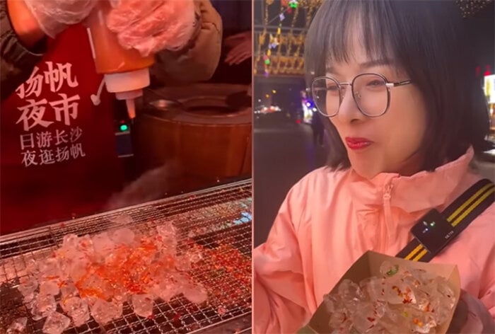 Món đá lạnh nướng trở thành món ăn đường phố 'hot' nhất Trung Quốc