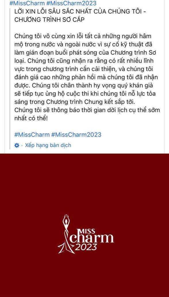 Đến giờ phát Bán kết, BTC Miss Charm gây bức xúc khi “xin lỗi sâu sắc” vì tiếp tục hoãn chiếu - Ảnh 2.