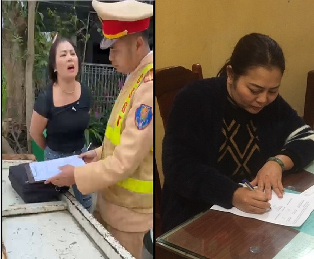 Người phụ nữ lăng mạ, đụng chạm thân thể vào CSGT ở Thanh Hoá từng bị xử phạt hành chính - Ảnh 1.