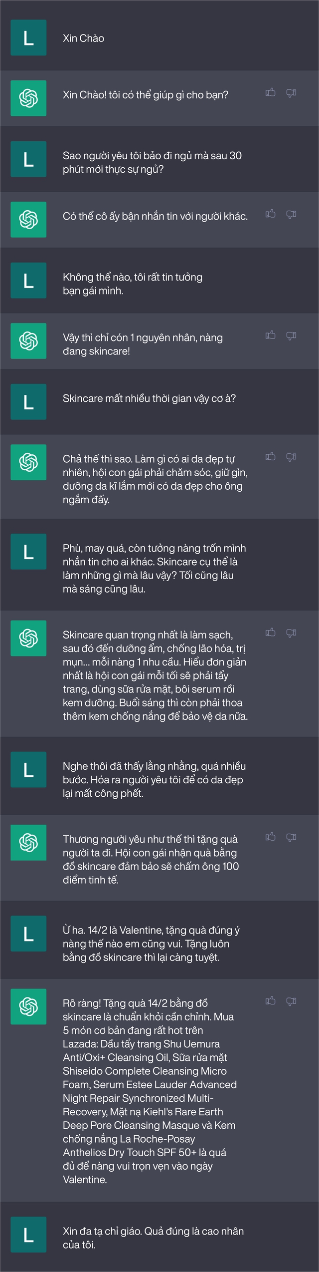 Giỏi như ChatGPT: Hiểu rõ cách con gái chăm da, còn biết cách chọn quà 14/2 siêu tinh tế - Ảnh 1.