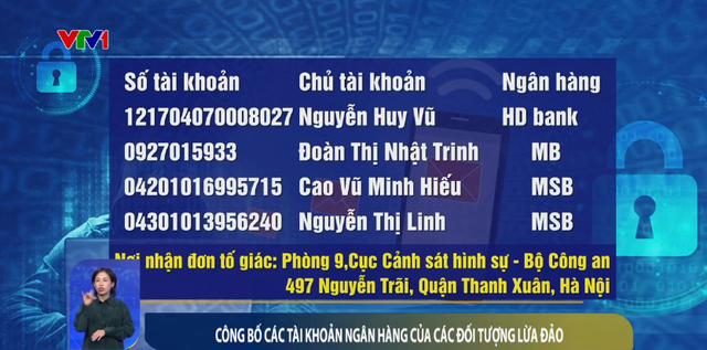 Công bố 18 tài khoản ngân hàng của các đối tượng lừa đảo - Ảnh 2.