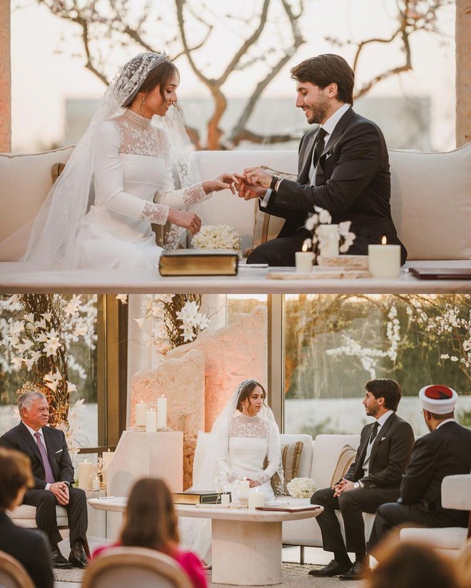 Cận cảnh đ&aacute;m cưới của c&ocirc;ng ch&uacute;a xinh đẹp nhất Jordan: C&ocirc; d&acirc;u mặc v&aacute;y cưới đẳng cấp, khung cảnh l&atilde;ng mạn tựa truyện cổ t&iacute;ch - Ảnh 4.