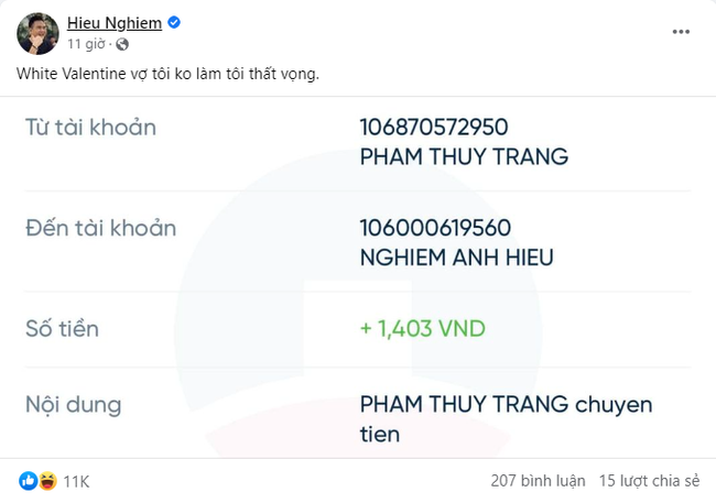 Thiếu gia khoe được vợ ting ting, nhìn số tiền dân mạng thương anh: Chiều vợ hết mình, vợ chiều lại... hết hồn luôn! - Ảnh 1.