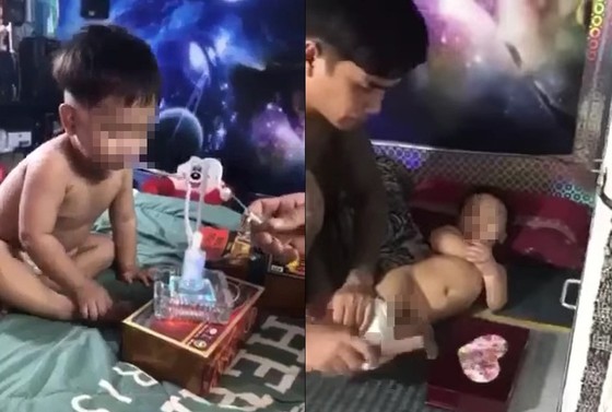 Công an TP.HCM thông tin vụ clip bé trai nghi bị bạo hành, ép sử dụng chất ma túy - Ảnh 1.