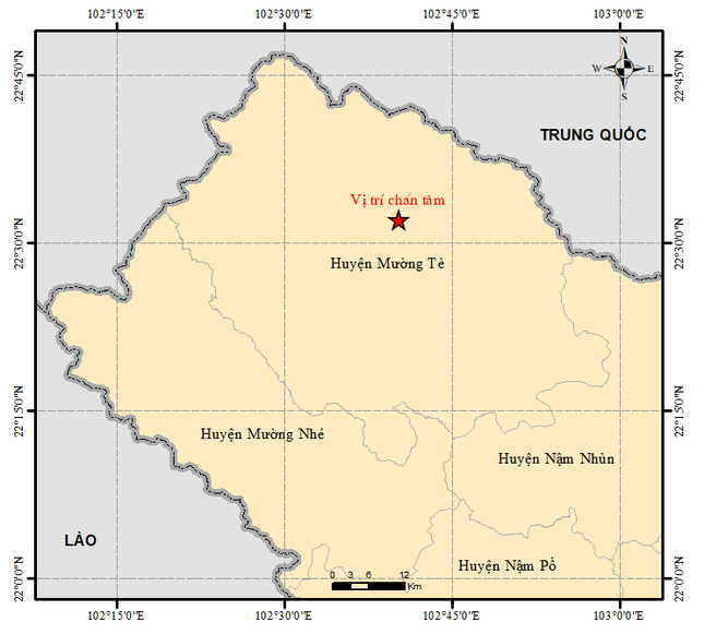 Lai Châu: Động đất 4,4 độ ở huyện Mường Tè - Ảnh 1.