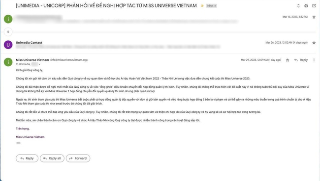 Miss Universe Vietnam tung bằng chứng: 8 email bàn về Thảo Nhi Lê, thư chốt hạ được gửi trước thông báo tận 14 tiếng - Ảnh 4.