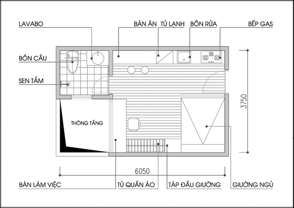 Tư vấn bố trí nội thất căn hộ 17m² hợp lý cho 2 người - Ảnh 1.