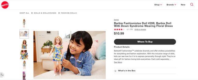 B&uacute;p b&ecirc; Barbie mắc hội chứng Down đầu ti&ecirc;n được ra mắt, gi&aacute; b&aacute;n 11 đ&ocirc; la - Ảnh 4.