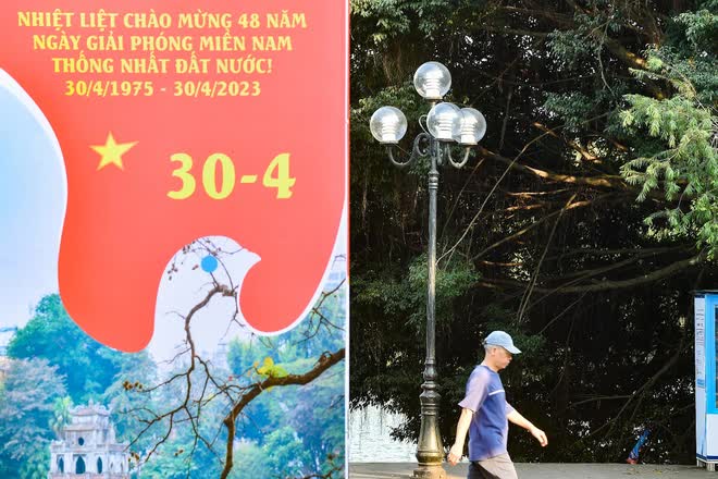 Đường phố Thủ đô rực rỡ cờ đỏ sao vàng chào mừng 48 năm ngày Giải phóng miền Nam - Ảnh 10.