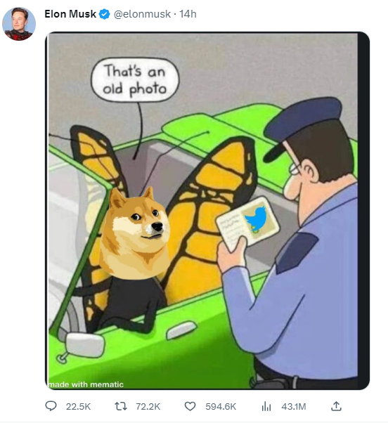 Elon Musk đổi logo Twitter th&agrave;nh h&igrave;nh ch&oacute; Shiba - Ảnh 1.