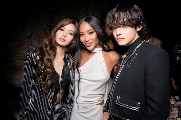 V (BTS) hội ngộ Lisa khi tham gia event của Celine và Naomi Campbell - Ảnh 1.